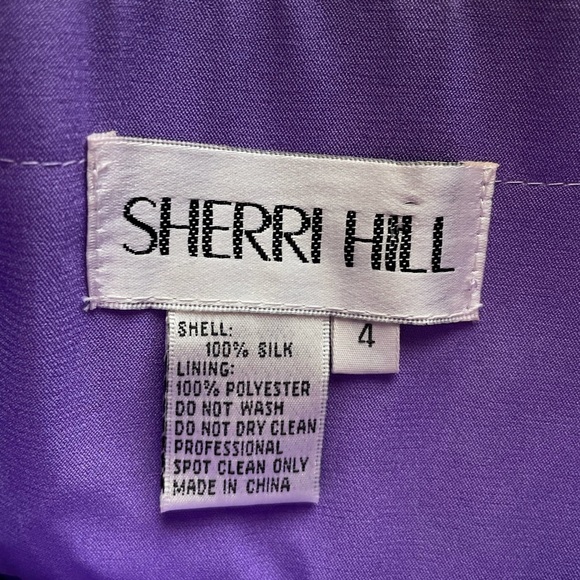 Sherri Hill 8439 Strapless Sequin Silk High Low Dress 4 Lilac Purple Fairy Prom - Picture 6 of 9